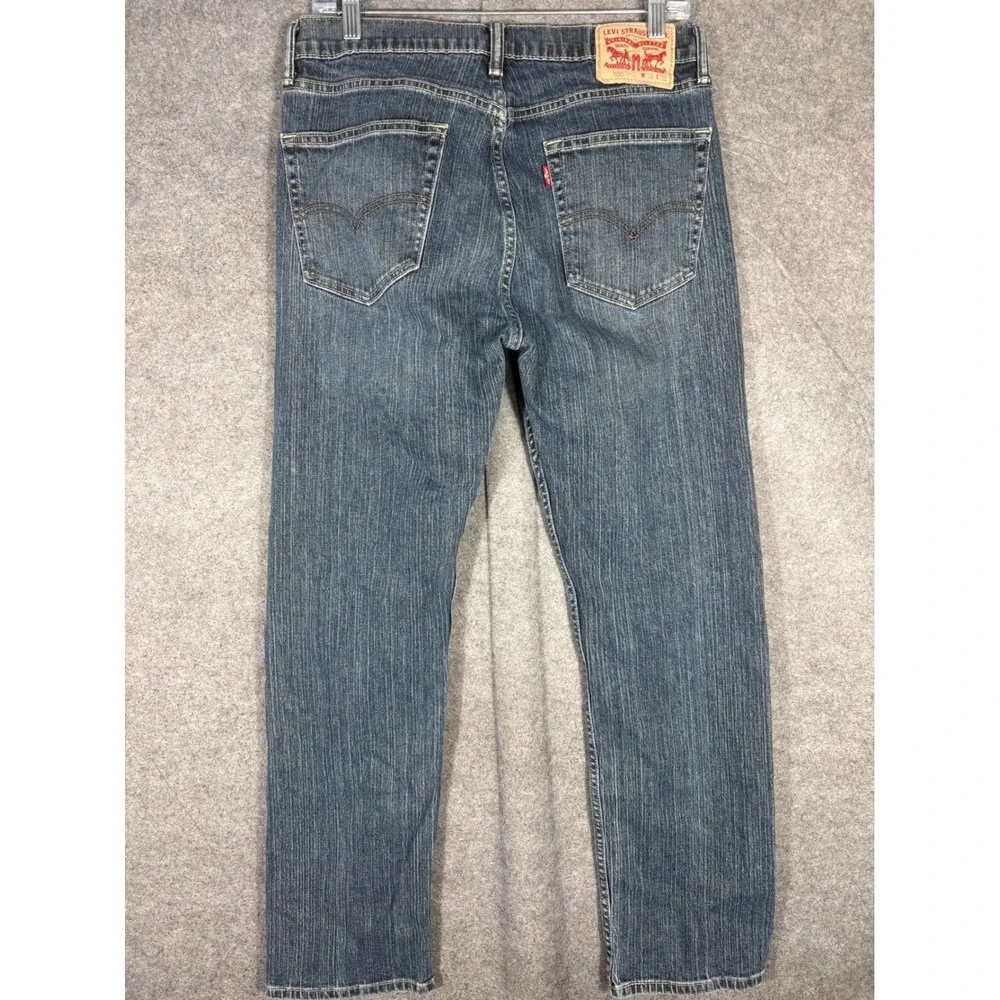 Levis 505 Regular Taper Jeans Mens 33x32 Blue Denim Stretch Pants 00505-0277